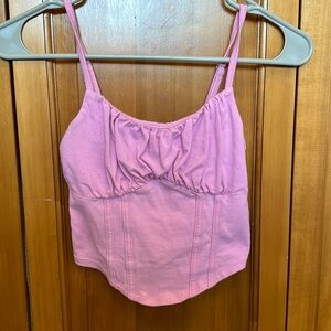 pink cropped tank